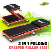 DNA Motoring 36" 2-in-1 Auto Mechanic Rolling Chair Z-Folding Creeper Seat Stool