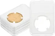 uxcell 32mm Coin Slab Display Holder, 5Pcs Clear Coin Case Storage Plastic Four-Point Box for Coin Collectors Collection Protection Organize