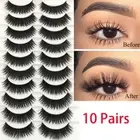 Long Handmade False Eyelashes Crisscross Fluffy Wispy Eye Lashes Extension