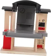 Vaguelly Wooden Train Station Electric Train Track Accessories for Boy Girl Cognitive Skills for Compatible Safe and Engaging Construction Toy for Toddlers