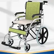 wheelchairs Portable Folding Wheelchair, Lightweight Aluminum Transit Chair with Handbrakes for Seniors and Adults 40cm Rear Wheels Green adult wheel chairs