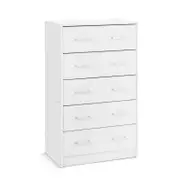 Griffin Chest 5 Drawers Tallboy Storage Dresser Storage Cabinet white