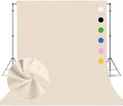 Beige Photo Backdrop,Photo Booth Portrait Photography Backdrops,Studio Beige Backdrop for Photoshoot Streaming Video Shooting 8FTx10FT