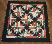 Christmas Themed Quilt, Handmade and Machine Quilted, 58 in Square