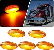 XtraGlow for International ProStar/LoneStar Workstar International Series Truck Cab Marker Roof Light 888-5125 Amber Lens Top Lights Assembly, 5Pcs