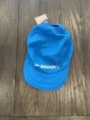 (NEW) Brooks Running Lightweight Packable Hat Cap Blue One Size Wind Rain Resis