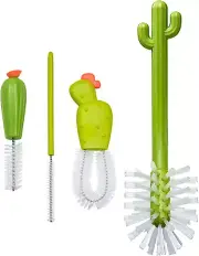 Cacti Bottle Cleaning Brush Set, 4-Piece, Green