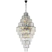 Black Grand Crystal Chandelier Spiral Staircase Pendants Lights Glitz 23 Lighting 11 Tier