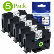 Compatible Label Tape TZe-231 for Brother P-touch Printer 12mm 8m Black on White