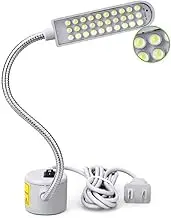 EVISWIY Sewing Machine Light LED Sewing Lighting (30LEDs) for Workbench Lathe Drill Press Flexible Gooseneck Arm Work Lamp with Magnetic Base 2Pcs Mounting Dics + 2 Pcs 3M Sticker