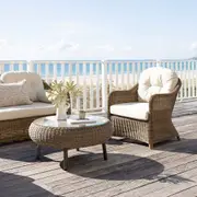 Plantation Outdoor Wicker 3+2+1 Seater Lounge Set with Coffee Table - Outdoor Wicker Lounges