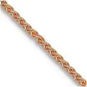 [JewelryWeb] 14ct Rose Gold Lobster Claw Closure .8mm Baby Wheat Chain Necklace Jewelry Gifts for Women - Length Options: 41 46 51 56 61