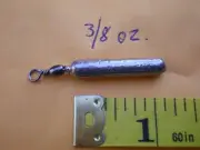 15 PCS. BOTTOM BOUNCER PENCIL SINKER 3/8 OZ. W/#7 BLACK BARREL SWIVEL