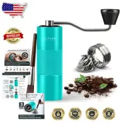 Aqua Sky Stainless Steel Manual Coffee Grinder with Adjustable Burr Settings