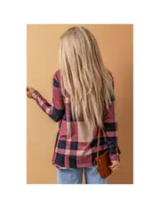 Azura Exchange Draped Open Front Plaid Cardigan