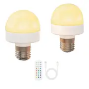 Rechargeable Light Bulbs with Remote - E26 Battery Operated Light Bulb for Non-Hardwired Wall Sconces, Pendant Lights White