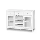 HelloFurniture Mission Buffet Sideboard with Wine Rack, 3 Drawer 2 Door (White)