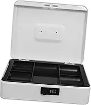 Angoily Stainless Steel Password Cash Box for Adults Bank with Lockable Compartment for Safe Storage of Cash and Important Documents for Home and Office Use