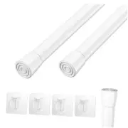 Spring Tension Rods 2Pcs Adjustable Curtain Rod 29 to 39 inch, No White