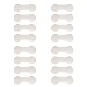 Cabinet Locks, 16pcs, White Lock Adhesive Child Kids Baby Safety Lock for Door Drawers Cupboard Proofing Latches Oven Toilet Fridge Cabinets Tape