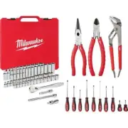 Milwaukee Ratchet+Socket Mechanics Tool Set 3/8" Drive SAE/Metric (69-Piece)