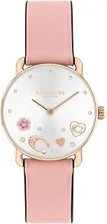 [Coach] Elliot Women's Watch - 2H Quartz Watch with Genuine Leather - Water Resistant 3 ATM/30 Meters - Premium Fashion - Classic Minimalist Design for Everyday Wear - 28mm (Small), Blush