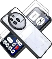 Tieeyivv Case for Nothing Phone 3a Pro Case with 2 Pieces Screen Protector for Tempered Glass Screen Protector, Matte Mobile Phone Case [Camera Protection] [Soft Inner Layer] Anti-Scratch Protective