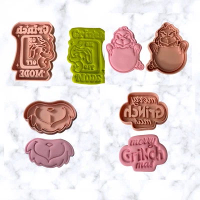 Christmas Grump Cookie Cutters+ Stamp set 8 pc