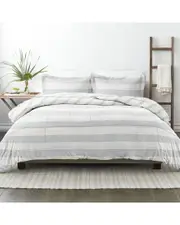 Home Collection Down Alt Distressed Stripe Reversible Comforter Set