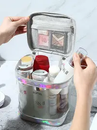 在飛比找樂天市場購物網優惠-首饰盒 化妝品收納盒 護膚品收納包透明防水化妝包2023新款