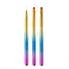 3Pack Acrylic Nail Art UV Builder Gel Brush Tips Painting Brush Manicure Tools