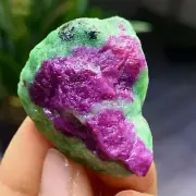 35G Natural green Ruby zoisite (anylite) crystal Wand Obelisk Point Healing