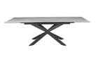 KAMI EXTENDING DINING TABLE CERAMIC AND TEMPERED GLASS TOP 180-240CM WHITE
