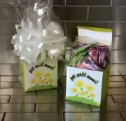 Get Well Soon Hi-Chew Assorted Candy Gift Basket-Box Wrapped With White Bow