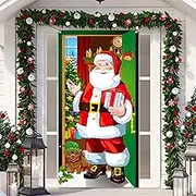 Scinzene Outdoor Christmas Decoration - Christmas Door Cover Decoration, 185 x 90 cm, Santa Claus Banner, Perfect Christmas Decoration for Front Door, Wall, Curtain, Christmas Party Decoration