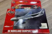 Airfix 1/72 De Havilland Vampire T.11 A55204 With Paints, New Old Stock