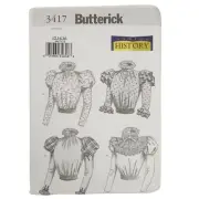 Butterick 3417 Making History Victorian Blouses Sewing Pattern Size 12-16 Uncut