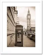 Dt London Phone Box At Big Ben Art Picture Framed Wall Art Print