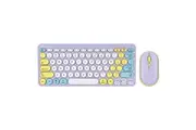 Bonelk KM-383 USB Dongle Wireless Keyboard Mouse Combo For MacBook Laptop Lilac
