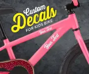 2 Decals For Kids Bike - 2x Personalized Kids Bike Decals - Custom Bike Decals
