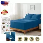 King Size Luxury 6-Piece Bamboo Rayon Bed Sheets - Extra Deep Pocket, Blue