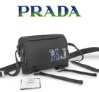 PRADA Diagonal Shoulder Bag Bag Triangle Logo Plate KJ Patch Mini Nylon Black Bl