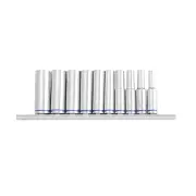 10 Pcs of Kincrome 1/4" Drive Metric Deep Socket Rail - Mirror Polish Finish
