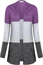 [AxByCzD] Womens Casual Open Front Cardigan Sweaters with Pockets