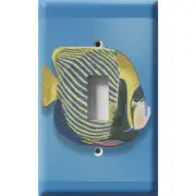 SnazzySwitch Yellow Fish Decorative Light Switch Plate Cover