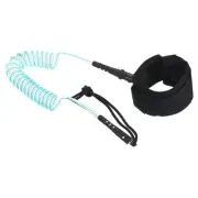 7ft x 7.2mm Surfboard Leash, Coiled Leashes with Plug Wrist String Rope, Green