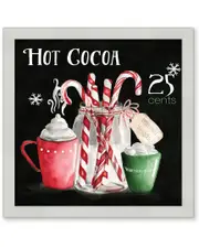 Courtside Market Cocoa Chalk Framed Art