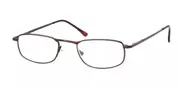 Square Full Rim Metal Men's Glasses Burgundy Size +3.50 - Lenses Included - Private Health Rebate - Blue Light Block Available - SmartBuy Readers