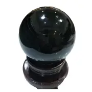 @ Natural Black Gemstone Crystal Stone Sphere Ball For Obsidian Decoration