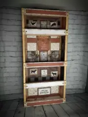 Vintage Farmhouse Spice Rack Organizer wall rack Sheep Animals Herbs